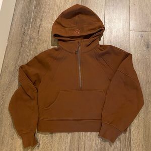 Lululemon Scuba half zip hoodie.  XS/S - Roasted Brown